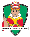 Image shows a drawing depicting Pope Boniface VIII